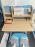 读书郎儿童学习书桌椅套装多功能可升降中小学生桌椅子写字桌家用课桌 三层高书架+手摇椅+9cm真追背蓝 实拍图