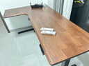 木藝生转角双电机电动升降电脑桌家用办公双人L型桌子工作台拐角书桌 双电2节插排左拐角3cm实木胡桃色 1.8*1.1M(升级加强版收纳横梁) 实拍图