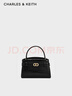 CHARLES&KEITH鳄鱼纹凯莉包手提斜挎婚包包女包生日礼物CK2-50270880-1 Black黑色 S 实拍图