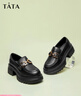 他她（TATA）英伦厚底jk乐福鞋女鞋黑色学院小皮鞋浅口单鞋子GOK02AA4 黑色 35 实拍图