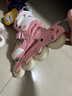 米高轮滑鞋儿童溜冰鞋直排轮可调尺码透气培训初级教学生用旱冰鞋MI0 粉K7套装(锁轮款) BFML S (推荐鞋码27-30内长17-19.5cm) 实拍图