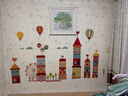 其乐 大型儿童房卧室卡通城堡装饰品墙贴纸幼儿园可爱建筑自粘贴墙纸贴画 五彩城镇-MM8010-2拼-B款-11-2-2 特大号 实拍图