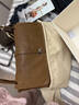 裘真复古001邮差包女单肩通勤大容量斜挎包植鞣头层牛皮包 大象灰-大号 实拍图