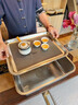 韩笑 不锈钢茶盘家用客厅沥水托盘小铁茶盘加厚桌面漏水功夫茶具套装 日式储水茶盘27×21×4.8CM 无规格 实拍图