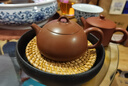 古德窑 复古壶承壶垫陶瓷干泡台日式紫砂养壶底座茶承茶具配件定制壶托储水式 粗陶《咖啡色+藤编垫》壶承 实拍图