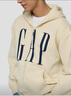 GAP男女装2025秋季新款logo印花抓绒宽松运动连帽衫卫衣786920 米色 2XL (185/104A) 亚洲尺码 实拍图