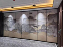 酒店餐厅活动隔断墙折叠门宴会厅超高移动屏风画廊展厅展示板 木饰面 实拍图