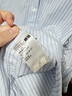 优衣库女装全棉条纹衬衫/长袖衬衣薄外套25秋冬新款479079 61 水蓝色 L /160/88A 实拍图