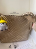 ECODAY中号编织包通勤托特包大容量手提单肩包女包情人节生日礼物送女友 香槟色（中号） 实拍图
