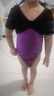 艾舞戈儿童舞蹈服秋冬女童拼绒练功服专业芭蕾舞连体服丝绒拉丁舞演出服 紫色-短袖-开裆 140 （身高135-145cm） 实拍图