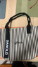 鹏境2025新款帆布手提单肩包包女时尚条纹大容量购物袋休闲通勤托特包 飘带条纹【经典黑】 实拍图