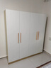 束寻【上门安装】衣柜现代简约实木挂衣杆经济型简易组装出租房卧室 两门80*40*180暖白+胡桃色 自行安装 实拍图