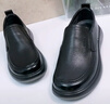 强人商务休闲男鞋头层牛皮加大码宽头皮鞋不易挤脚 JDA87580 黑 46码 实拍图