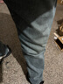 顶峰保罗（Dingfengbaoluo）水洗复古牛仔裤男士秋季保暖加绒加厚宽松休闲长裤子74青蓝3XL 实拍图