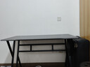 初学者  电脑桌台式家用电竞桌椅套装办公桌简约书桌游戏桌书房写字桌子 子夜黑120*60-电竞纹路 实拍图