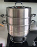 康巴赫蒸锅304不锈钢蒸笼双层复合底汤煮锅燃气灶电磁炉通用【旗舰款】 【升级防烫】 3层 30cm 实拍图