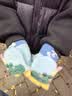 卡尔美（KELME）儿童手套冬季男女童翻盖半指手套保暖3-6-12岁小学生写字毛线手套 实拍图