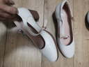 骆驼牌 女鞋牛皮舒软粗跟休闲单鞋时尚玛丽珍鞋 P23A155036 米白 38 实拍图
