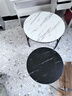 顺冠茶几客厅茶台仿岩板创意北欧茶桌现代小户型简约圆形小桌子极简型 【送货上门】黑架-70白纹+50黑纹 实拍图