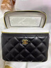 IT OMENOR香奈小香儿小金球链条包包女2025新款正品菱格真皮化妆包单肩斜挎 黑色 专柜礼盒套装+可联系客服代写贺卡 实拍图
