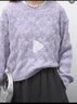 VEGA CHANG羊毛混纺毛衣女2026新款春渐变紫美丽诺保暖针织衫 淡柔紫 M 实拍图