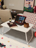 飞旺藤达床上书桌小桌子可折叠小桌板懒人简易床桌笔记本大号大学生宿舍 珍珠白-常规款（平面无卡槽杯托） 60*40*28cm【学习看书玩手机】 实拍图