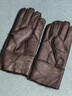 冬季真羊皮毛一体手套防寒保暖骑车摩托男女加厚五指防风棉耐磨运 真皮棕色五指 实拍图