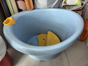 世纪宝贝（babyhood）维尼浴桶 儿童泡澡桶 宝宝加厚洗澡盆 婴儿游泳桶赠浴凳 304蓝 实拍图