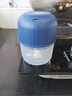绞肉机小型打蒜器家用绞蒜切蒜器多功能辅食料理机电动蒜泥神器蒜蓉机自动切菜机压蒜器 蓝色-升级大电机 0.26L （塑料杯） 实拍图
