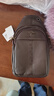 袋鼠（KANGAROO）男士真皮胸包头层牛皮单肩小挎包ins潮男款 棕色6030真皮 实拍图