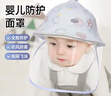 纪奈落婴儿防护面罩新生儿防护帽防飞沫隔离面罩宝宝遮阳儿童渔夫帽 粉云朵拉链款 【45CM：3-6个月】 实拍图