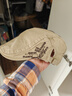 诺芝萌 刺绣字母鸭舌帽子 男女士画家帽前进帽 复古时装帽 太阳帽NC731 米白色 均码 侧边可调节 实拍图