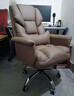 欧吉（OUJI）老板椅办公舒适久坐电脑沙发椅可躺休闲家用书桌椅子商务皮座椅 咖色+脚蹬-品牌气杆 加厚久坐不塌 钢制脚 固定扶手 实拍图
