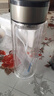 双层隔热玻璃杯耐高温水杯玻璃杯子双层高硼硅玻璃杯旅行装备 钢本色450ml 实拍图