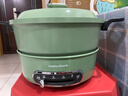摩飞电器（Morphyrichards） 多功能锅电火锅家用分体式鸳鸯火锅电炒锅烧烤肉蒸煮炒煎电煮锅MR9087 3L 清新绿【标配】涂层升级 实拍图
