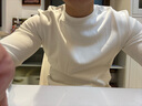 拇指白小T热力加厚加绒长袖T恤秋冬新款保暖百搭打底衫 男款白色 S 实拍图