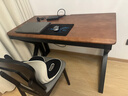 韵他实木电脑桌电竞桌台式书桌简约现代家用卧室写字桌双人办公桌子 黑胡桃色+黑腿 120*60*75cm【30MM超厚桌面】 实拍图