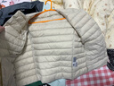 鸭鸭（YAYA）佟丽娅同款轻薄羽绒服女新款冬季短款圆领内胆修身时尚薄外套男 米白色【女款无领】 XL 【建议115-125斤】 实拍图