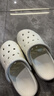 朴西沙滩休闲洞洞鞋女士EVA厚底增高情侣凉鞋男 奶油白 37-38  实拍图