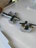 潜水艇（Submarine）F403一进二出三通角阀黄铜镀铬双把双控单独出水自带止水装置银色 实拍图