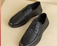 奥康（Aokang）商务休闲皮鞋羊皮软底舒适系带工作鞋 黑41码 实拍图