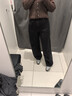 优衣库女装男装宽松廓形牛仔裤/弯刀镰刀裤子25秋冬新款479000 08 深灰色 24 /155/62A 实拍图