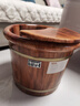 川柏香实木泡脚桶木桶洗脚盆木桶家用足浴桶泡脚木质香柏木碳化木制脚盆 30cm 【高温碳化带盖穴位按摩】+艾草60包 实拍图