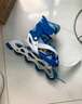 溜冰鞋儿童全套装直排轮小孩轮滑鞋滑冰鞋旱冰鞋可调闪光男童女童 蓝色单鞋款/单闪鞋子+翅膀扳手 L 大码（鞋码36-40）脚长23-25.5 实拍图