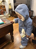 戴维贝拉（DAVE＆BELLA）过年加绒加厚冬季连体衣婴儿衣服新生儿冬季外出服宝宝新年拜年服 灰蓝色DB12022-N 90cm （建议身高80-90cm） 实拍图