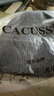 CACUSS纯羊毛毛线帽子男士秋冬加厚保暖护耳帽大头围套头针织帽黑深灰 实拍图