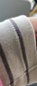 无印良品（MUJI）女式 起毛罗纹编织半高领长袖条纹T恤上衣打底衫女款内搭春秋女装 米白色条纹 M （160/84A） 实拍图