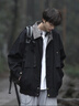 OEMG   日系cityboy猎装翻领夹克男春秋冬季潮牌棒球服工装休闲外套 黑色 2XL [建议140-160斤] 实拍图