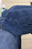 真维斯（Jeanswest）复古蓝阔腿牛仔裤女款秋冬新款高腰垂感直筒宽松小个子拖地裤子女 复古蓝九分【加绒】 XL 实拍图