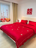 南极人婚庆结婚高档床上四件套新人结婚大红色中式刺绣床单被套床品套件 喜结连理-大红【柔软亲肤】 1.8m床单四件套-被套200x230cm 实拍图